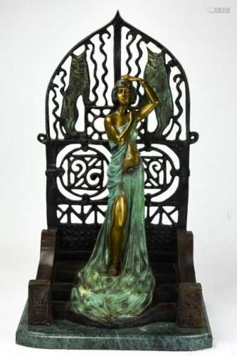 Chiparus Art Deco Style Multi Patina Bronze Statue