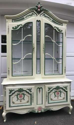 French Country Provencal China / Curio Cabinet