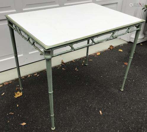 Vintage Mid Century Faux Bamboo Dining Table