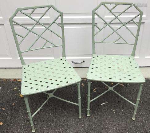 Vintage Mid Century Faux Bamboo Dining Side Chairs