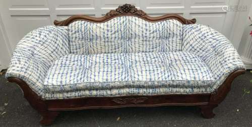 Antique 19th C Carved Sofa w Brunschwig & Fils