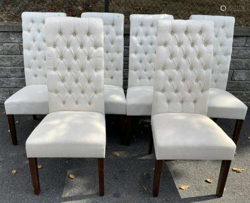 6 Parsons style High Back Tufted Dining Chairs