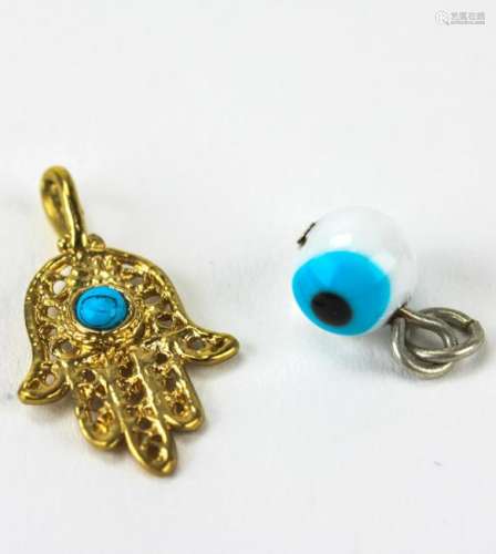 Charms or Necklace Pendants - Hamsa & Evil Eye