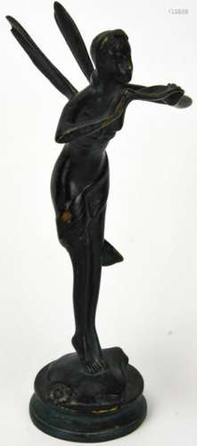 Bronze Statue Depicting Nude Female Muse