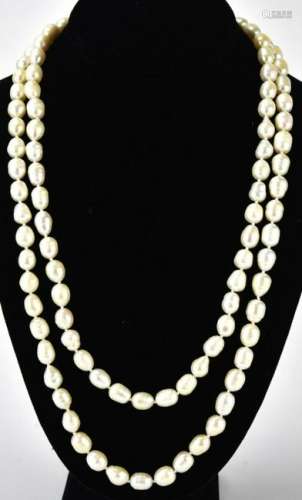 Baroque Pearl Hand Knotted Opera Length Necklace