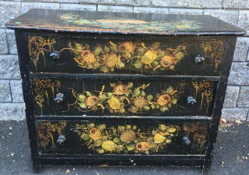 Shabby Chic Floral Painted Bureau / Dresser