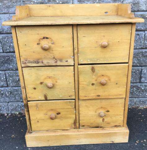 Country Style Pine 6 Drawer Cabinet / Chest