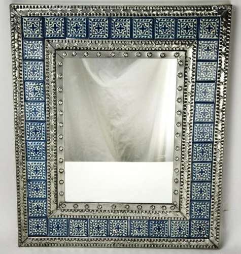 Southwestern Style Tin & Tile Mirror