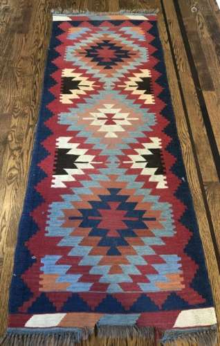 Vintage Navajo Hand Made Runner Carpet
