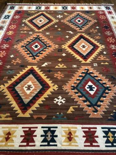 Vintage Hand Made Navajo Area Carpet