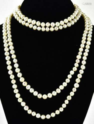 Hand Knotted Baroque Pearl 70 Inch Necklace Strand