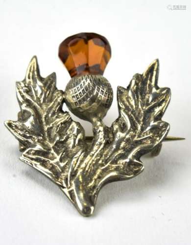 Estate Sterling Silver Scottish Thistle Brooch