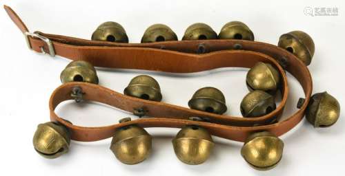 Large Harness of Brass Sleigh Bells