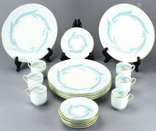 Mintons Malta Porcelain Lunch Plates & Demi Tasse