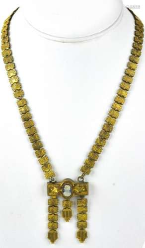 Antique 19th C Book Chain & Cameo Necklace