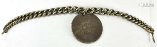 Vintage Sterling Silver Bracelet w Trophy Medal