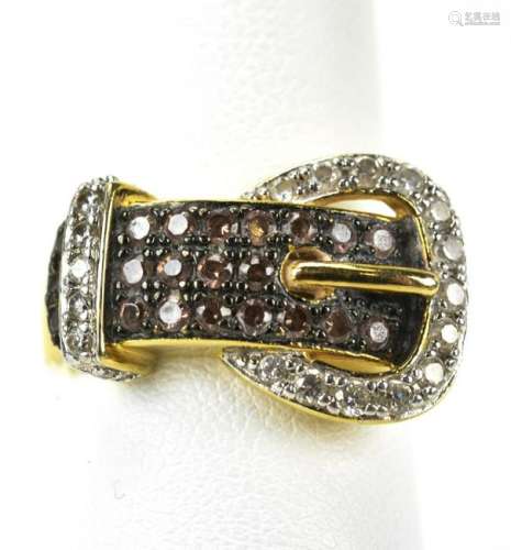 Vermeil Sterling Silver Buckle Form Ring