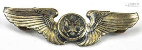 Vintage WWII Airforce Sterling Silver Wing Pin