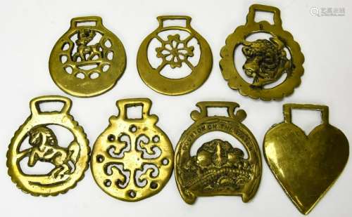 Collection 7 Vintage Horse Harness Brasses