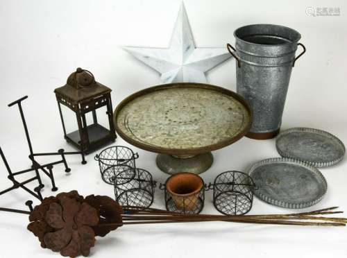 Tin, Wire, Metal Decorative Country Style Objects