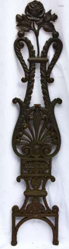 Antique Iron Gate Decorative Element Rose Motif