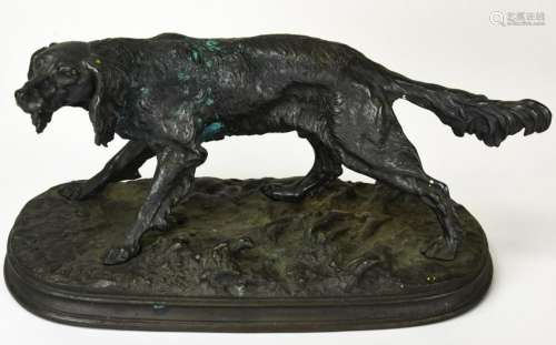 Bronze Desk Statue of Irish Setter Dog