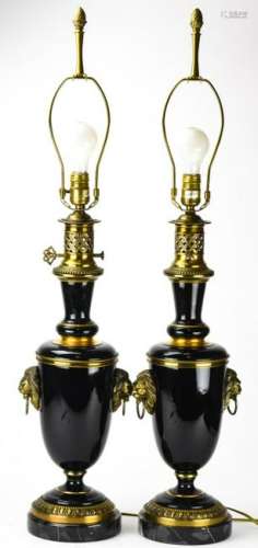 2 Vintage Paul Hanson Neo Classical Urn Form Lamps