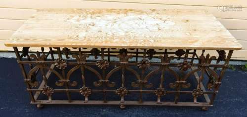 Gothic Revival Style Wrought Iron Console Table