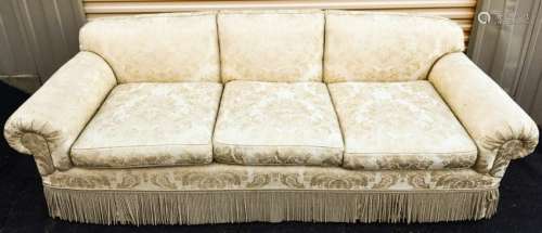 Silk Damask Upholstered Sofa / Couch
