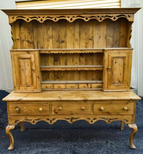 French Provincial Style Pine Hutch