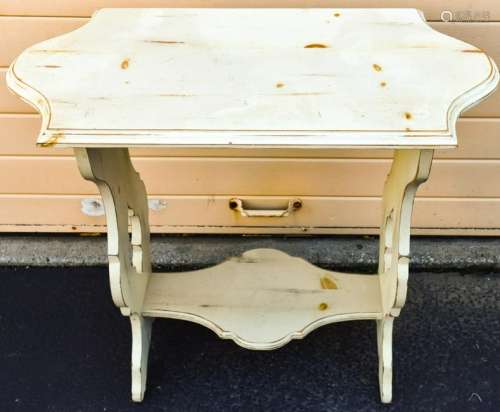 Shabby Chic White Washed End / Side Table