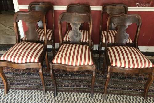 Antique American Empire Shield Back Dining Chairs