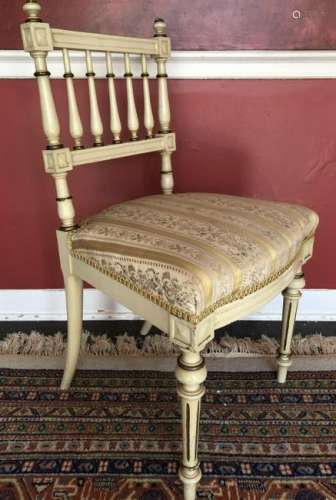Antique French Louis XV Upholstered Side Chair