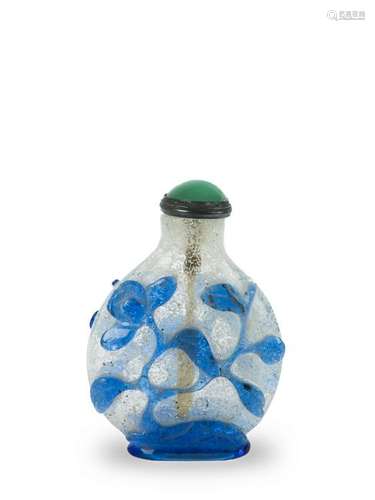 Chinese Blue Peking Glass Snuff Bottle, 19th Century