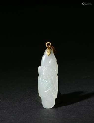 White Jade Carved Chilong Toggle, 18th Century