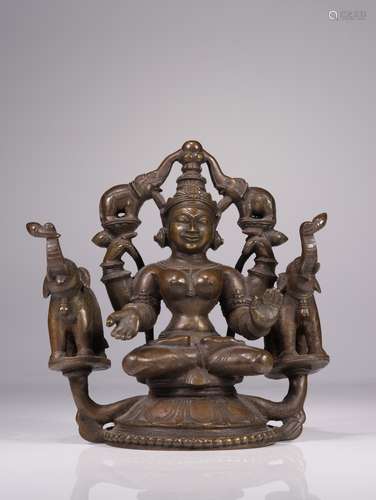 RARE SCULPTURE OF GAJA LAKSHMI