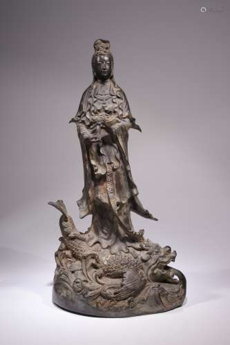 STANDING GUANYIN ON DRAGONFISH