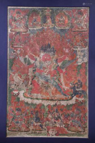 THANGKA DEPICTING GURU DRAG PO