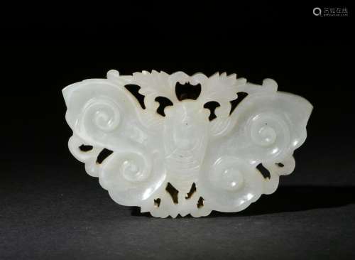 Chinese Jade Plaque with Butterfly, 18-19th Century