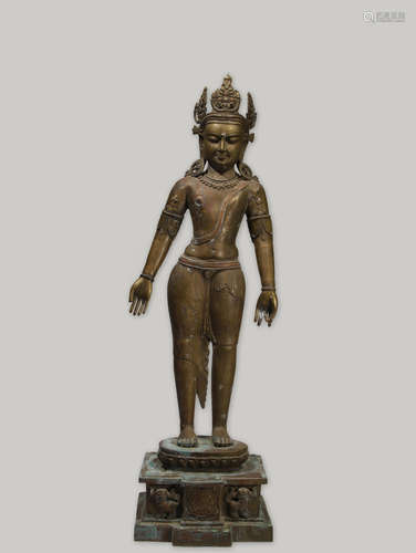 EXTREMLY LARGE STANDING BRONZE OF PADMAPANI