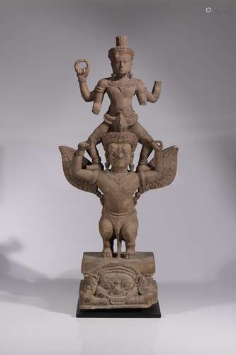 VISHNU STANDING ON GARUDA