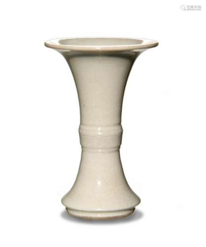 Chinese White Glazed Ding Style Gu Vase, 18th Century