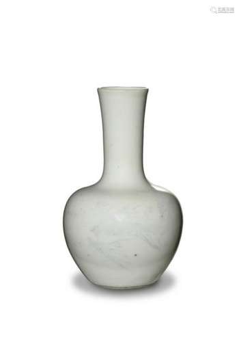 Chinese White Glaze Incised Vase, Late 19th Century