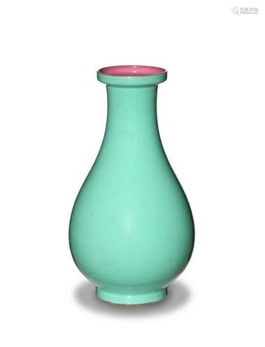 Chinese Porcelain Turquoise Vase, Republic