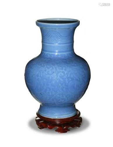 Chinese Blue Glazed Vase, Republic