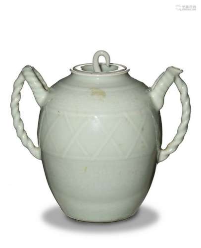 Porcelain White Underglazed Teapot, Republic