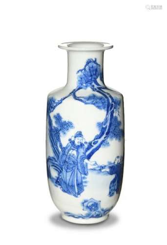 Chinese Blue and White Porcelain Vase, 19th Century