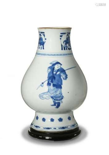 Chinese Blue and White Sanxing Vase, Kangxi
