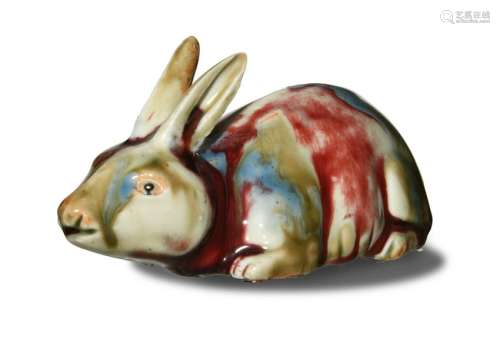 Sancai Porcelain Figure of a Rabbit, 19th Century