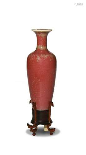 Chinese Peach Bloom Vase, 19th Century